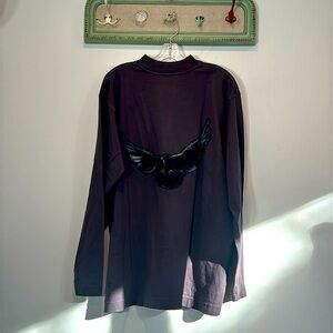 Yeezy x GAP Dove long sleeve mock neck thick cotton oversized T-shirt purple XS